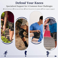 Back view of copper knee brace with adjustable fit for men and women
