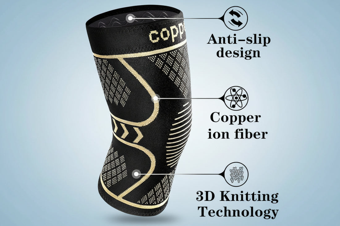 Front View of Copper Compression Knee Sleeves