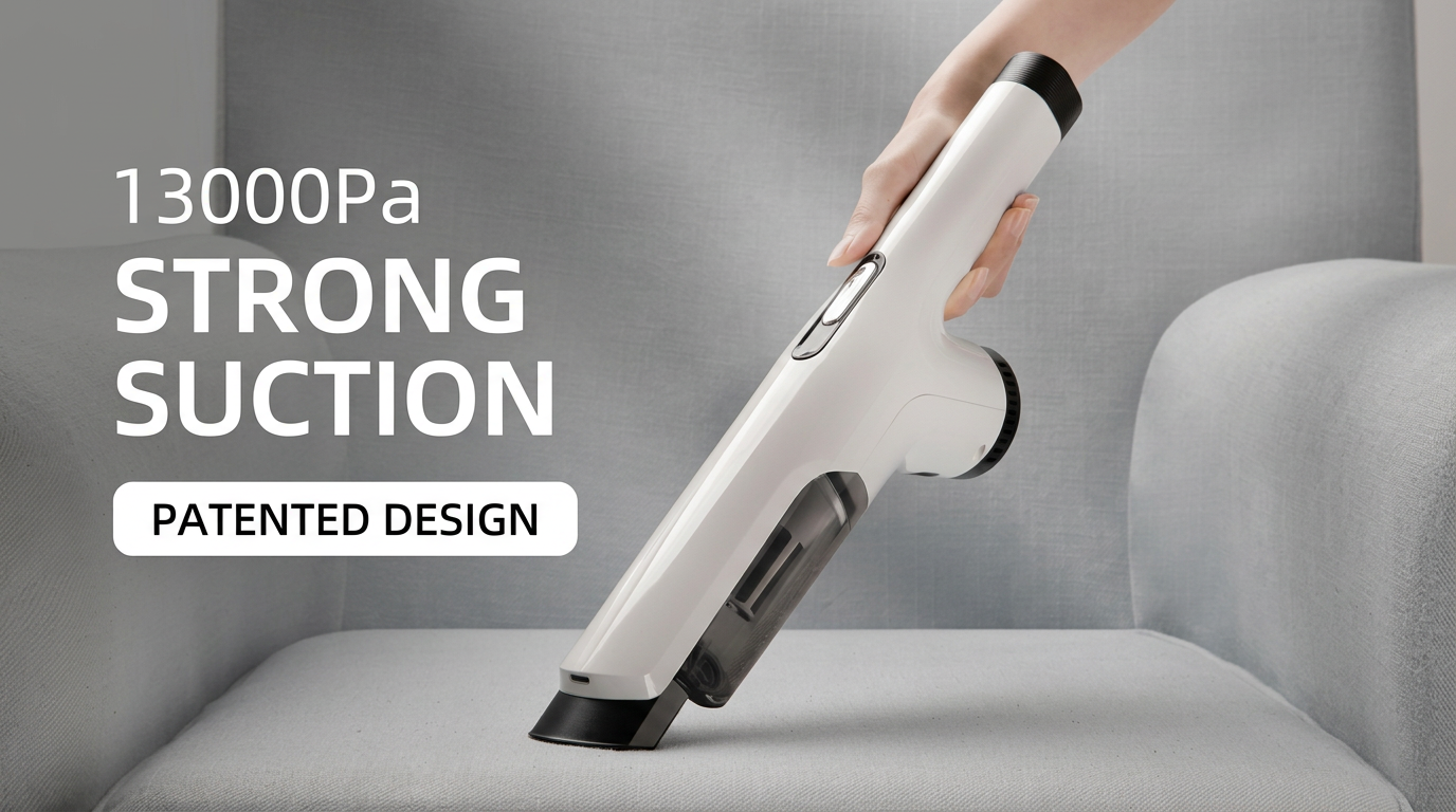 Cordless vacuum cleaner with extended push rod