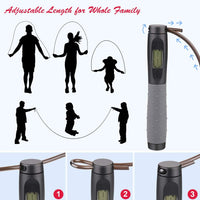 Cordless jump rope with weighted handles for indoor exercise