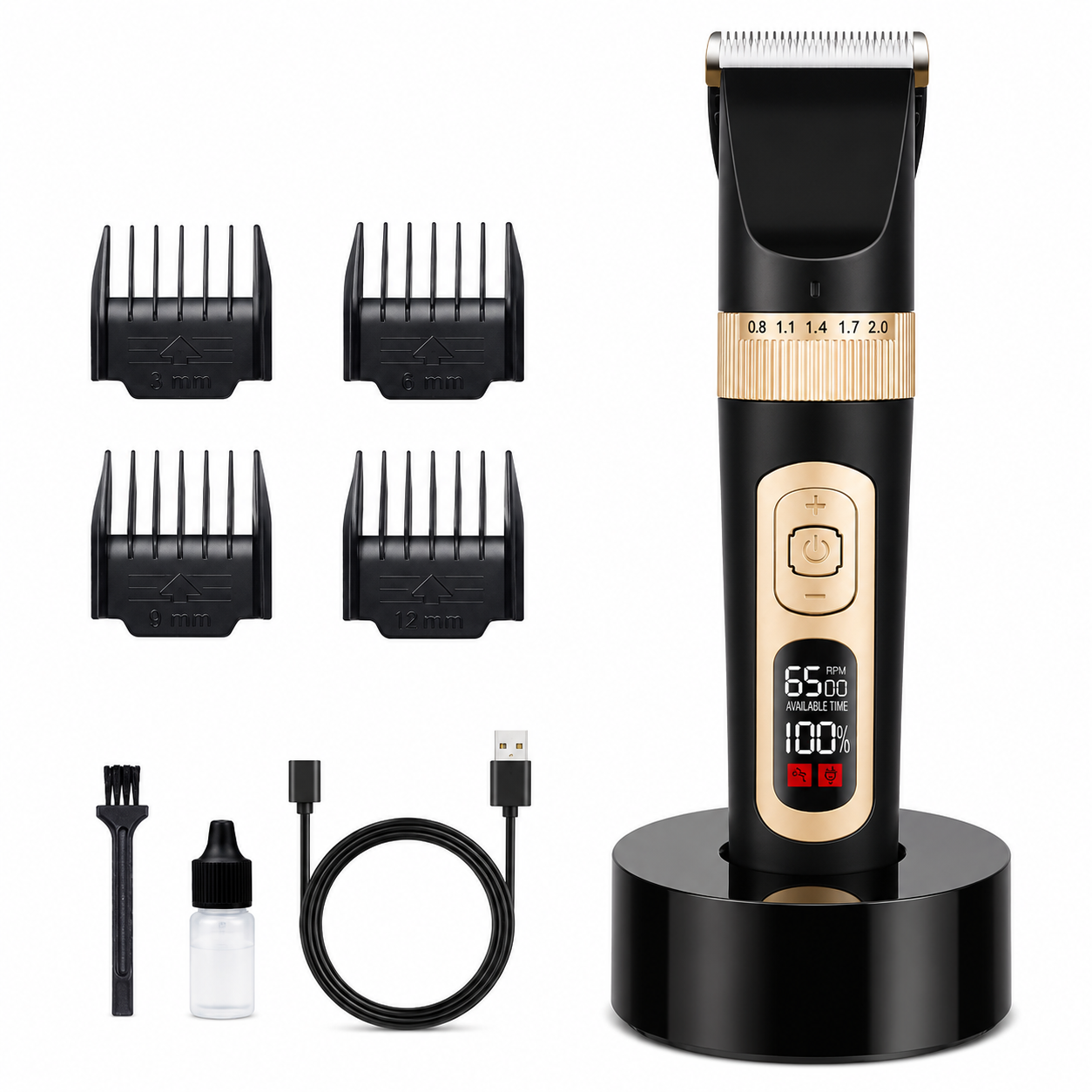 Cordless Pet Hair Clippers with Rechargeable Grooming Design