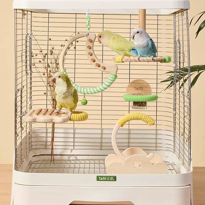cork chew bird swing toy for parakeets and cockatiels
