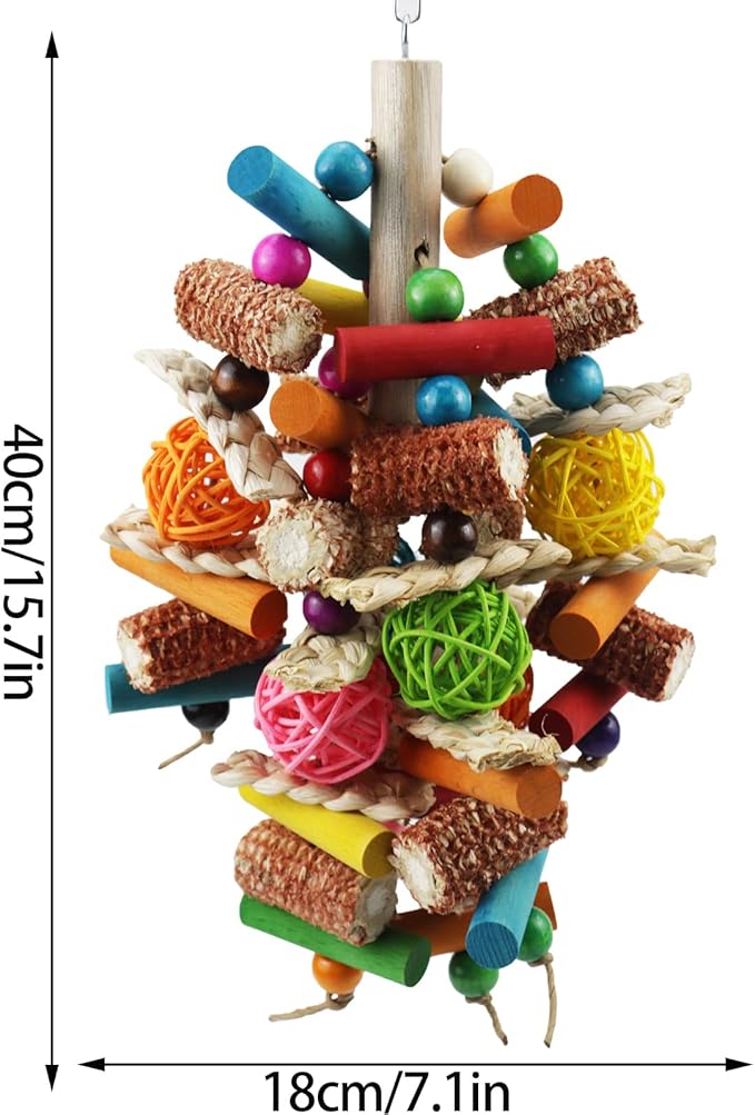 Hanging corn stick bird cage activity toy