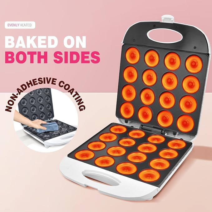 Countertop electric donut maker for homemade donuts