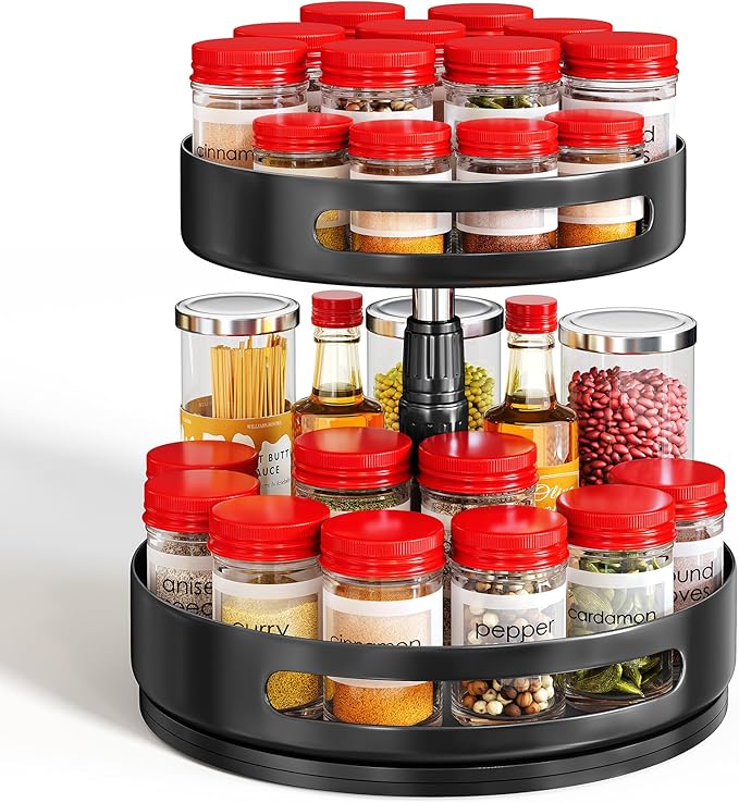 Metal spice organizer for kitchen countertop