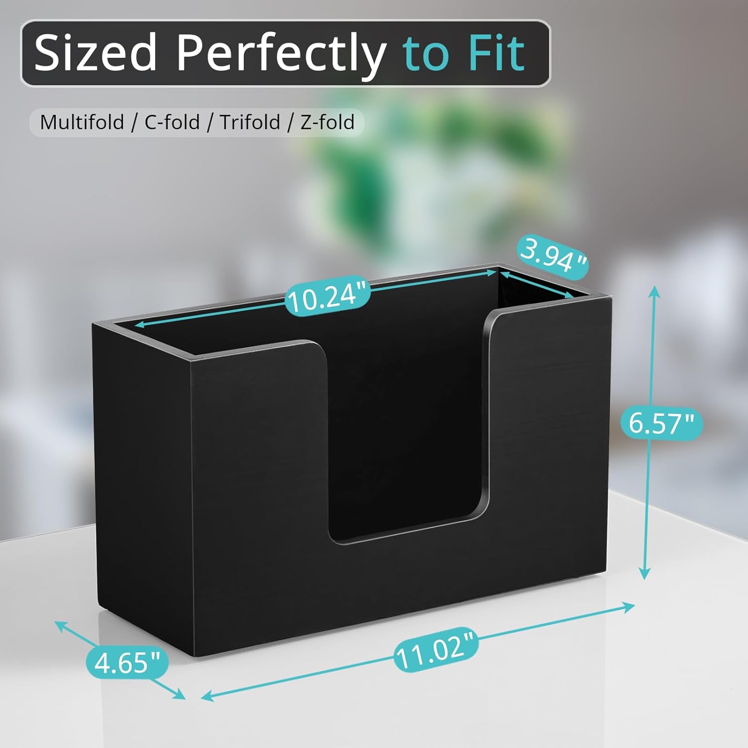 Countertop paper towel holder with modern wooden design