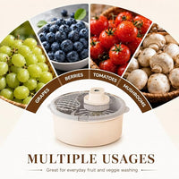 Compact countertop produce spinner for fruits and vegetables