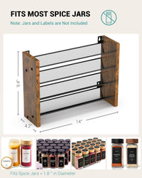 Countertop seasoning organizer for spice jars