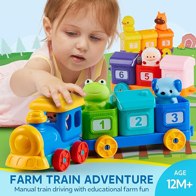 Counting matching and sorting toy with farm animals