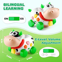 Cow toy with built-in music and sound effects