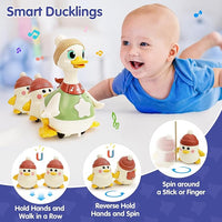 Crawling baby duck toy with lights and music tummy time toy for babies
