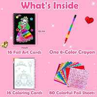 Creative foil art kit for kids to make shiny, vibrant designs