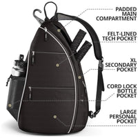 Crossbody Backpack for Tennis with Dedicated Racket Compartment