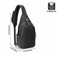 Dark grey crossbody sling bag with adjustable shoulder strap