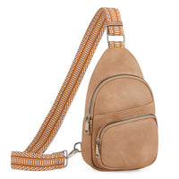 Dark grey crossbody chest bag for women with adjustable strap