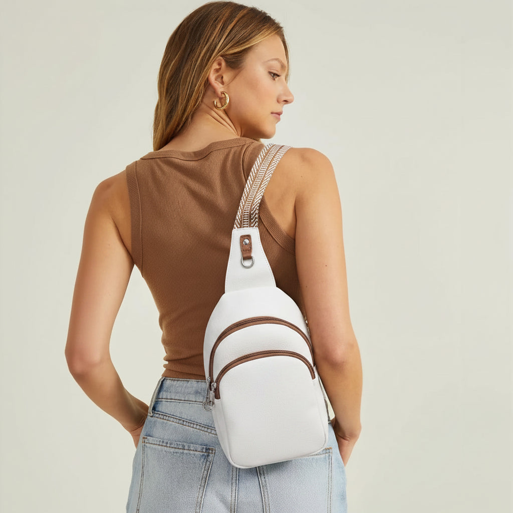 Women’s crossbody chest bag with adjustable strap for travel