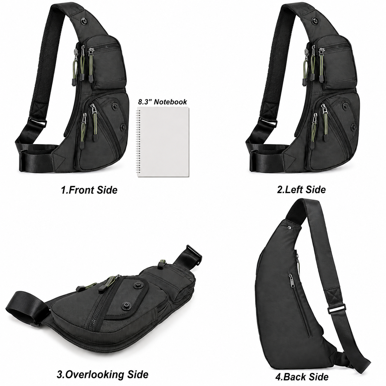 Crossbody daypack for travel and outdoor activities