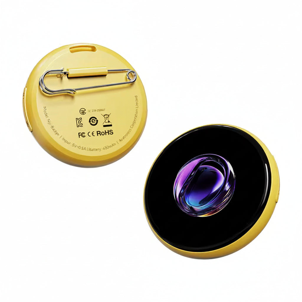 Wearable electronic badge presenting a compatible personal image