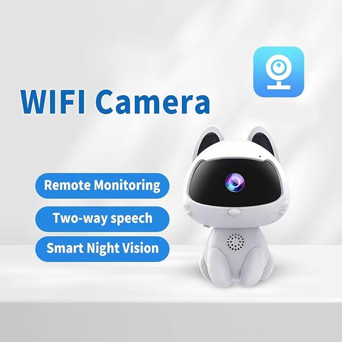 Animal-inspired infant camera placed on a nursery shelf away from the crib