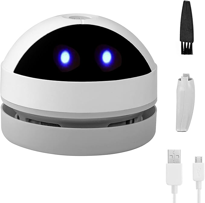 Cute USB-powered Mini Desktop Vacuum Cleaner for Crumbs, Pet Hair, and Dust on Desktops and Keyboards