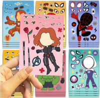 Cute hero face stickers for kids party supplies and crafts