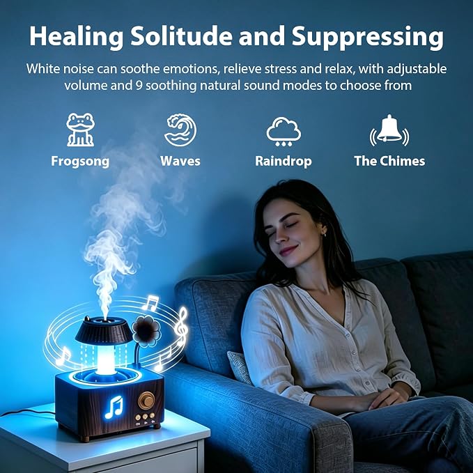 Cute humidifier with 7 color LED lighting