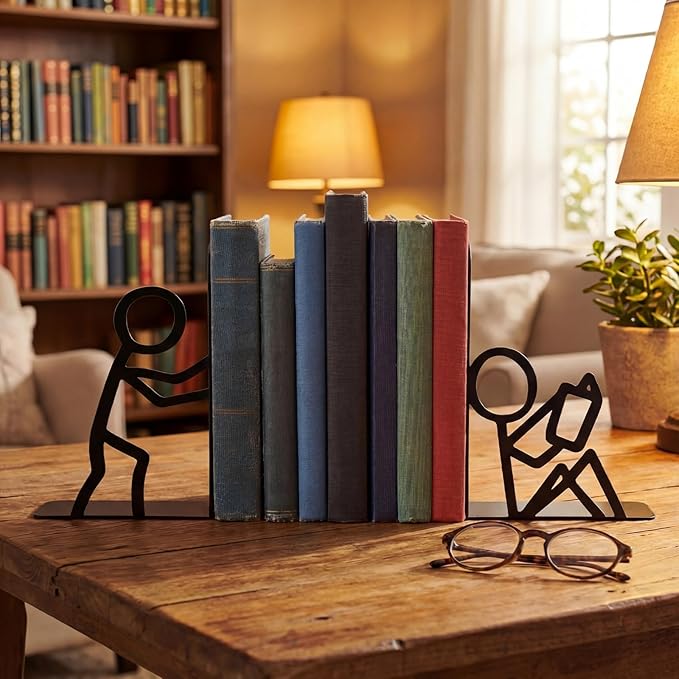 Cute Metal Book Stoppers For Shelves And Reading Space Decoration