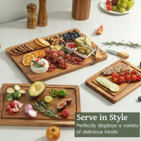 Wooden cutting board featuring a deep edge juice groove