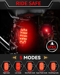 Cycling front and rear light set for safety and visibility