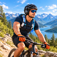 Orange and black padded cycling gloves designed for grip during outdoor rides