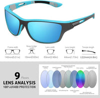 Cycling performance sunglasses with polarized lenses for clear vision