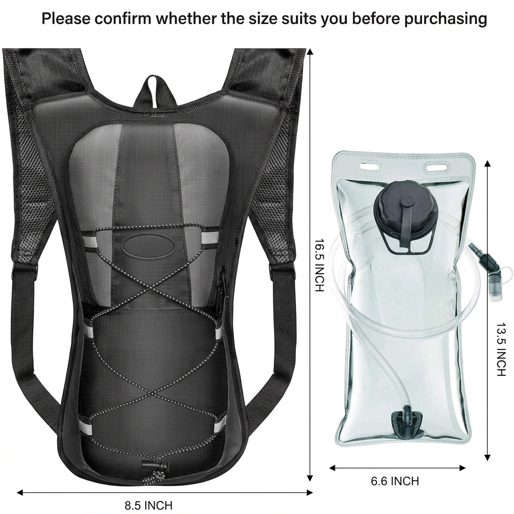 Cycling water backpack with hands free drinking tube and hydration system