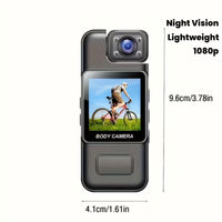 1080P Action Camera with 180° Rotating Lens & Night Vision – Clip-On Mini Camera with Loop Recording for Outdoor & Cycling