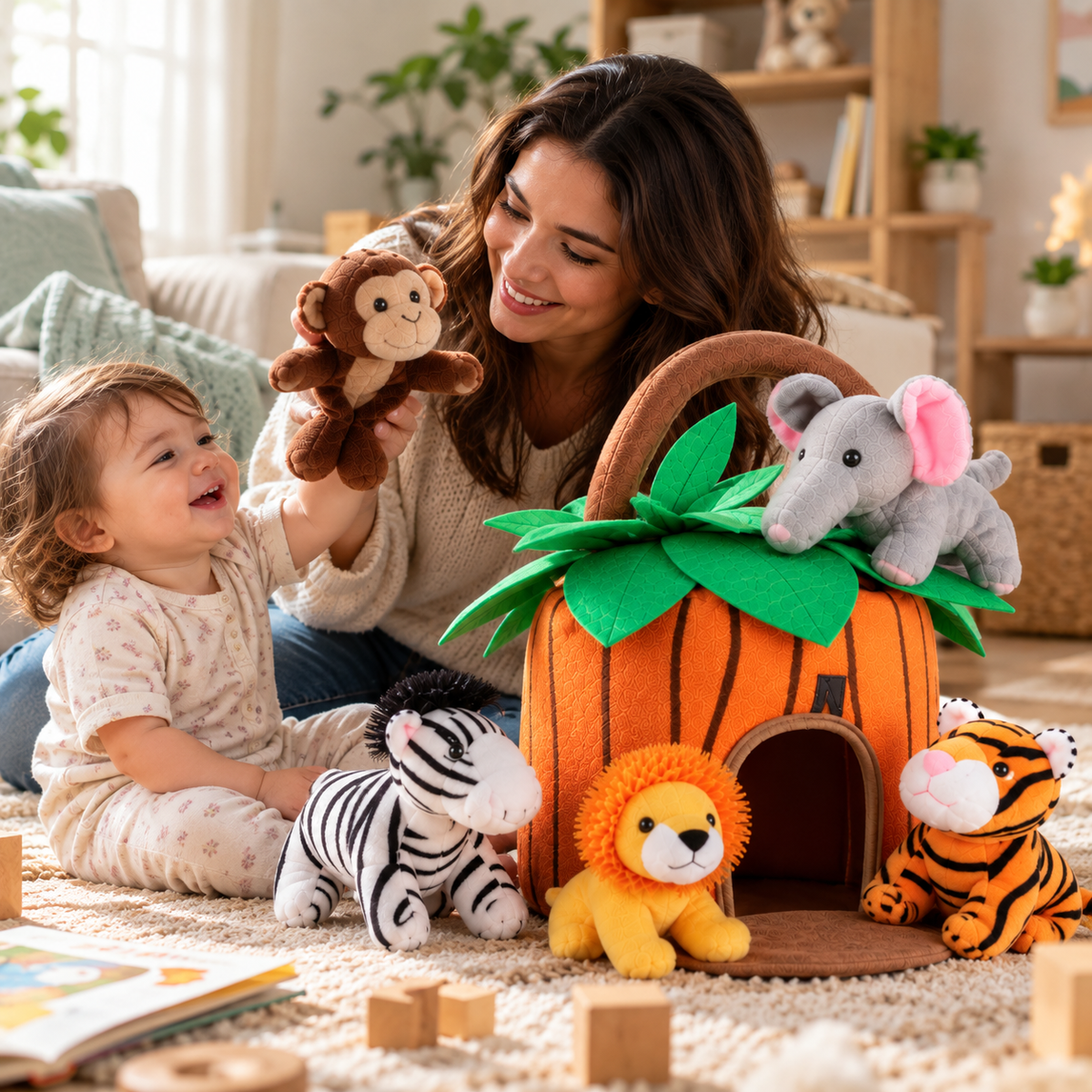 Colorful dancing giraffe toy with music and glowing light features