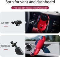 Car phone holder mounted on dashboard