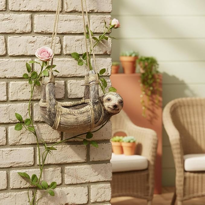 Decorative Sloth Bird Feeder for Garden and Patio
