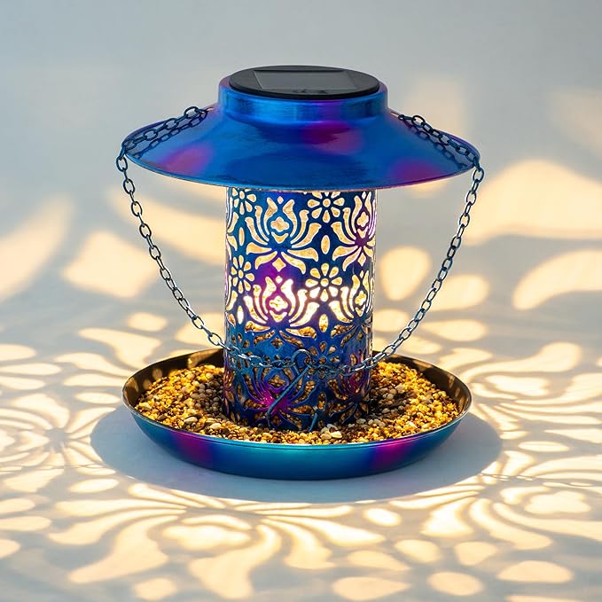 Decorative Solar Bird Feeder for Garden Outdoor