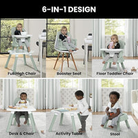 Multi-Functional Milestone High Chair by Delta Children in Sage Green, Suitable for Growing Children