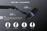White desk clamp microphone boom arm stand