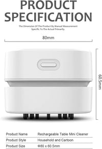 Efficient Desk Cleaning Mini Vacuum for Home, School, and Office Use.