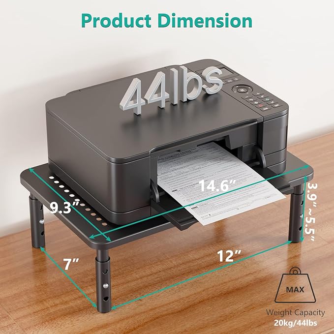 desk monitor stand organizer black for office workspace