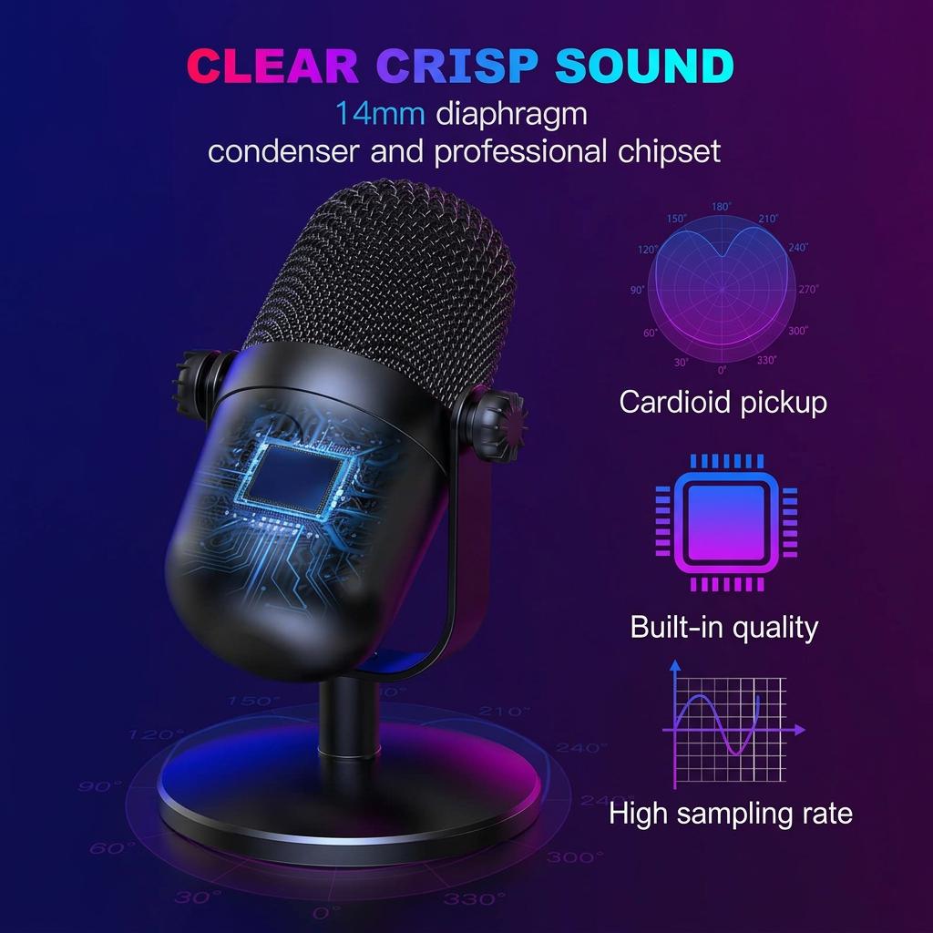 Desktop microphone with noise reduction design