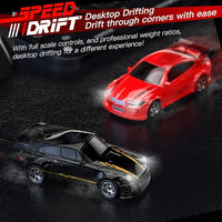 Mini RC car designed for desktop racing