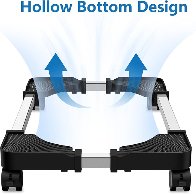 desktop tower riser with rolling wheels for easy movement