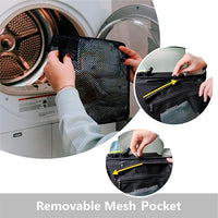 Stroller caddy with the long mesh bag attached and filled with baby diapers