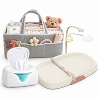 Diaper Change Comfort Bundle with wipe warmer, diaper organizer and baby changing pad