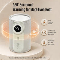 Close-up of the round temperature display and adjustable buttons on the heating device