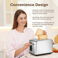 Stainless steel digital bread toaster with touchscreen controls