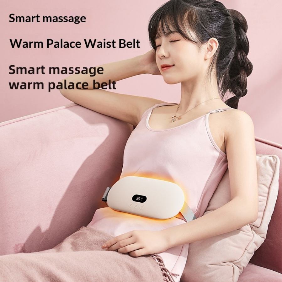 Abdominal heating wrap with a clear digital display