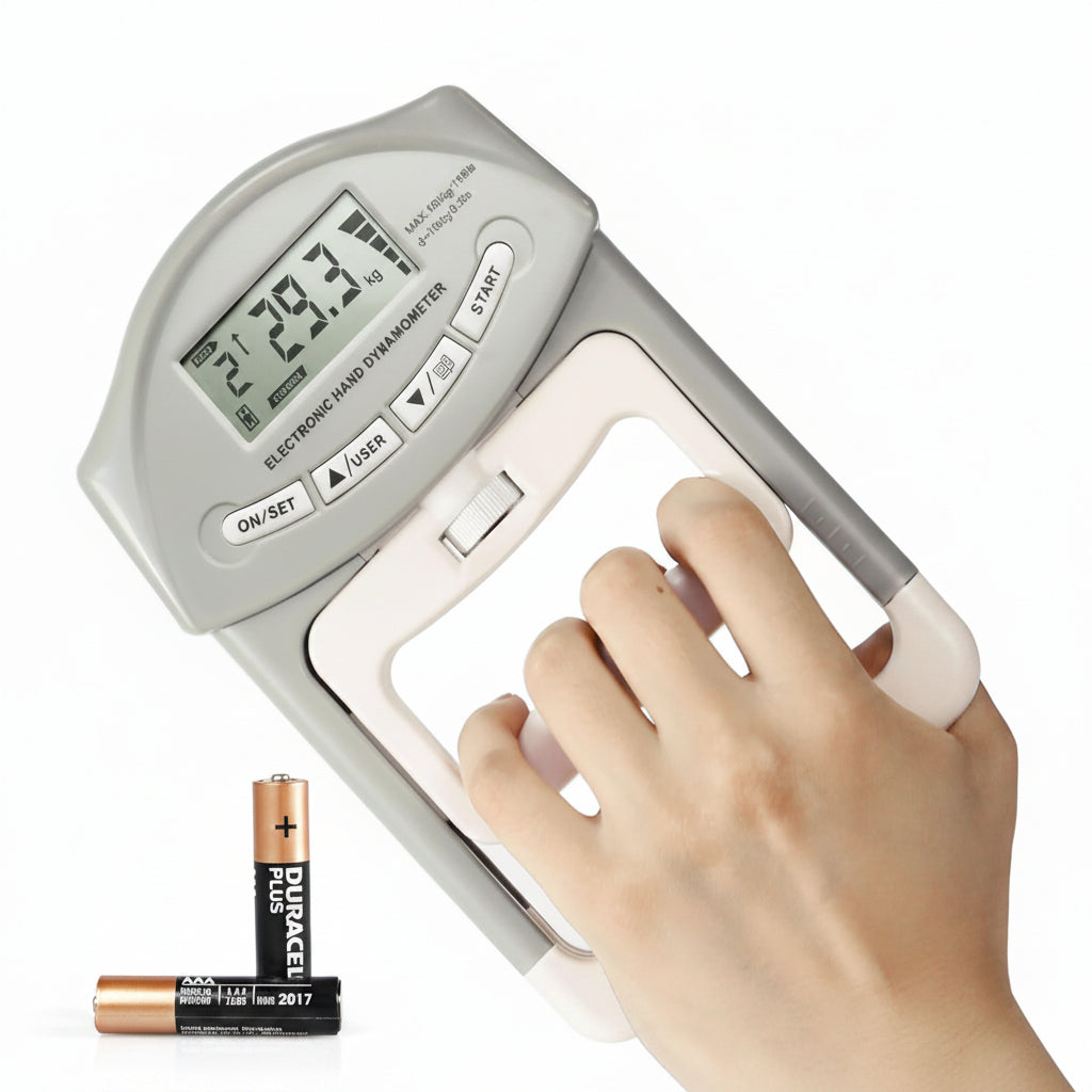Digital hand grip trainer with meter display for fitness use